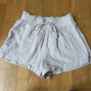 Abercrombie & Fitch Linen Blend Pull On Front Tie Shorts Purple Women’s Size XS